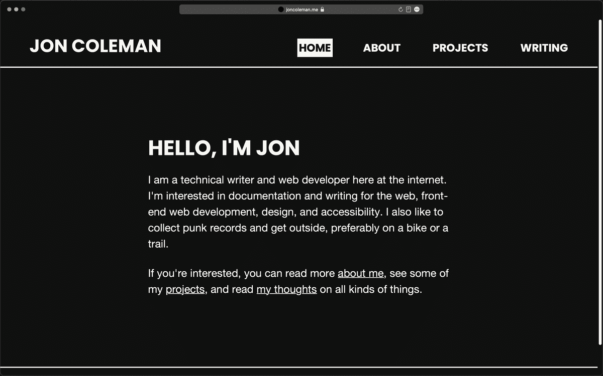 Jon Coleman's home page